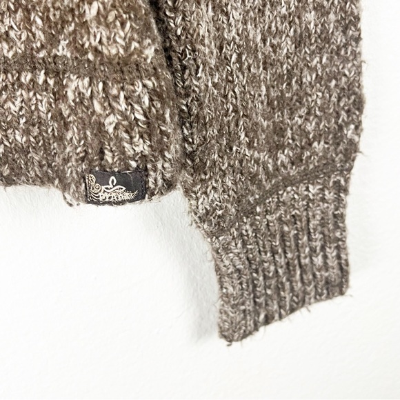 PRANA Brown Marled Long Sleeves V-Neck Knit Cabin Sweater, Size Medium - Picture 6 of 8